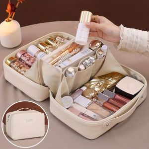 PU Flame Makeup Bag Beauty Cosmetics Storage Bag Double Zipper Makeup Brush Bag Business Travel Toiletries Sorting Bag