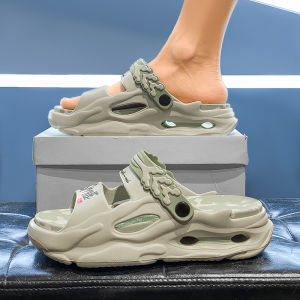 Summer Mens Slip-On Outdoor Sports Sandals Anti-Slip Comfortable Water Shoes Beach Walking Flats Trendy Youth EVA Material