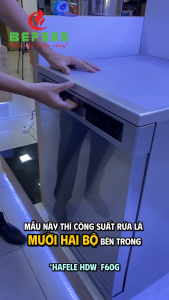 Máy rửa chén Hafele HDW-F60G 535.29.590 – Chính hãng nhập khẩu thiết kế hiện đại 6 chế độ rửa thông minh dung tích 12 bộ tiết kiệm điện & nước vận hành êm