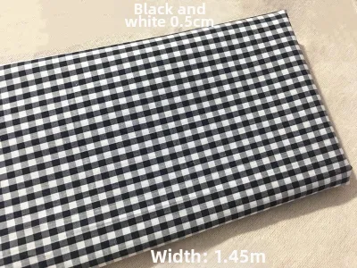 Pure Cotton Plaid Thin Shirt Dress Fabric Red White Blue Striped Handmade Diy Material Home Sponge Pad Fabric