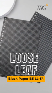 TRG Isi Loose Leaf Black Paper 26 Holes LL-34 B5 80gsm - Refill Kertas Binder Hitam Motif Dotted Grid Plain 80 gsm 1 Pak Isi 20 Lembar TRG