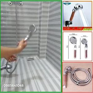 Bộ vòi hoa sen tăng áp siêu bền công nghệ Nano lọc nước lọc khuẩn đủ bộ Tay sen+dây