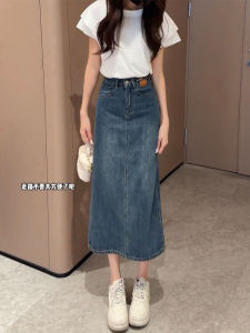 Váy Mini Denim Chữ a Cạp Cao Mùa Hè Cho Nữ Dáng Chữ A Váy Midi Dài Vừa Phải Mỏng Thường Ngày Cổ Điển Có Nút Cài