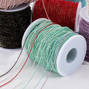 1Meter 1.5mm Color Enamel Ball Fine Copper Chain for DIY Bracelets Necklaces Clothing Accessories Body Chain Jewelry Making