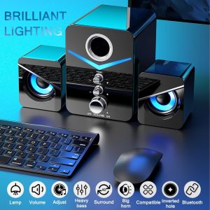 【Ready Stock】Portable Subwoofer Multimedia Speaker with Bluetooth Wired Computer Speakers
