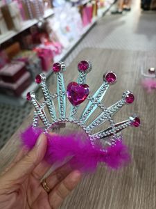1pcs Crown Tiara Hairband Cekak Princess Birthday Bride Diamond Stone Feather