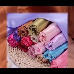Premium Smooth Satin Fabric Cloth Shiny Bright Satin Material for Wedding Dress DIY Sewing Costume Party Decoration Gift Box