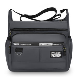 กระเป๋าคาดเอวใส่ของสำหรับผู้ชาย ความจุขนาดใหญ่ กระเป๋าสะพายข้างแบบสะพายไหล่ข้างเดียว กระเป๋าใส่คอมพิวเตอร์พกพาแบบกันน้ำ กระเป๋าสะพายข้างแบบมีหลายช่อง