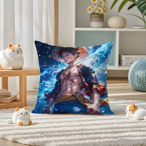 Bandai | One Piece Donquixote Doflamingo Anime Plush Pillow Cover Soft Short Plush Cushion Cover For Sofa Bedroom Home Decor Gift