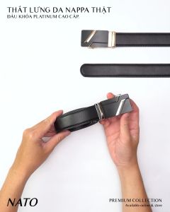 Thắt Lưng Nam PLATI Khóa Tự Động Da Bò Thật Cao Cấp Bền Đẹp Sang Trọng Công Sở Thời Trang Đi Làm Học Bản Nhỏ NATO