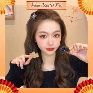 Kẹp Tóc Mái Càng Cua Mini 2 Mặt Nơ Phong Cách Hàn Quốc Mới Phụ Kiện Thu Đông Hottrend - Salmon