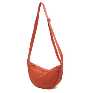 Cute Dumpling Shaped Canvas Crossbody Bag Womens Single Shoulder Bag Versatile Stylish Small Size Leisure Fashion Bag