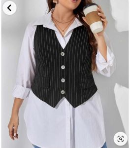 Denise Best Seller Casual Plus Big Size Vest Blazer Top Blouse for Women on Sale