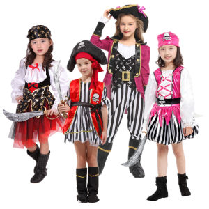 ชุดโจรสลัดหญิงพร้อมหมวกสําหรับปาร์ตี้ฮาโลวีน Carnival Pirates of the Caribbean เครื่องแต่งกายสําหรับชุดแฟนซี Ball