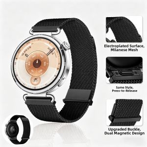 YOURSTAR | Press Double Magnetic Stainless Steel Watch Band for Huawei Watches