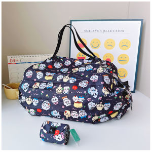 Portable Folding Shopping Bag Chiikawa Cartoon Accordion Single Shoulder Handheld Bag Lightweight Eco-friendly Storage Bag