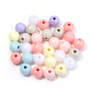 30-100pcs/lot 6-16mm Macaroon Color Acrylic Beads Round Spacer Loose Beads For Jewelry Making DIY Bracelet Necklace Accessories