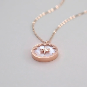 Chow Sang Sang 周生生 Minty Collection 18K Rose Gold Cherry Blossoms Stars Necklace 47cm 91877N FLASH SALE