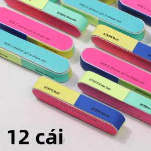 12 Chiếc Đa Chức Năng 6 Mặt Dũa Móng Tay Acrylic Chuyên Nghiệp Làm Móng Tay Máy Đánh Bóng Cho Móng Tay Mịn Màng Sáng Bóng Dụng Cụ Làm Móng