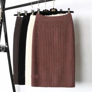 Womens skirt Pencil Skirt Slim High Waist Kain Panjang Muslimah Sweated Skirt Elastic Waist High Quality Korean Fashion