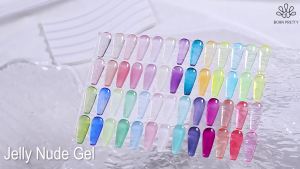Sơn Móng Tay Gel Trong Suốt Màu Nude BORN PRETTY 10ml Sơn Bóng Dạng Thạch Bán Vĩnh Cửu Dùng Được Với Đèn UV/LED Làm Nail Nghệ Thuật Nhiều Màu Sắc Gốc Nhựa.
