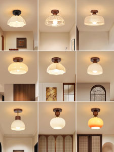 DGY | Retro Eye-protective Wooden Glass Ceiling Light