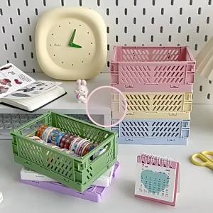 EELHOE | Giỏ Đựng Đồ Có Thể Gập Lại Màu Trơn Hộp Sắp Xếp Để Bàn Tại Nhà Di Động Đa Chức Năng Để Kiểm Soát Sự Lộn Xộn