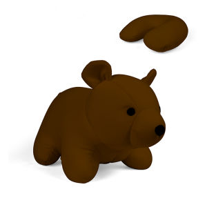 Kikkerland Multi-Functional Dual Use U-Shaped Pillow Portable Travel Car Creative Gift Cute Cute Festival Universal Gift