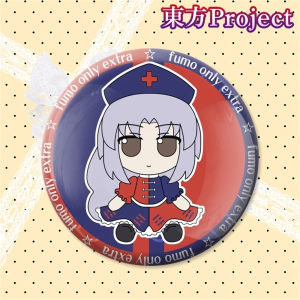 58mm Game TouHou Project Hakurei Reimu Hieda no Akyuu Izayoi Sakuya Cosplay COSTUME Badge Pin SPTE Tinplate Brooch Prop Gilf