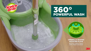 3M T7 Dual Spin Mop Hands Free Easy Wash Cleaning Spin Dry Floor Magic Viral Adjustable Mop Lazy Cleaning Bucket