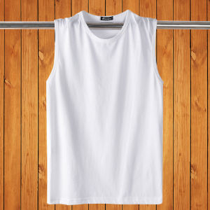 Mens Summer New Style Loose Fit Pure Cotton Printed Wide Shoulder Sleeveless T-Shirt Casual Sport Vest round Neck Sweatshirt