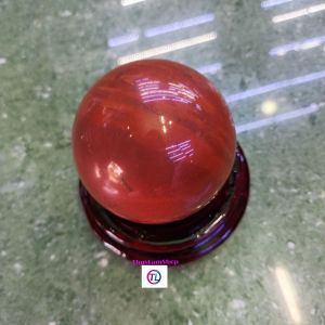 Quả cầu đá thạch anh đỏ thiên nhiên 1kg - 9 phân tặng kèm đế gỗ bao kiểm định đá toàn quốc