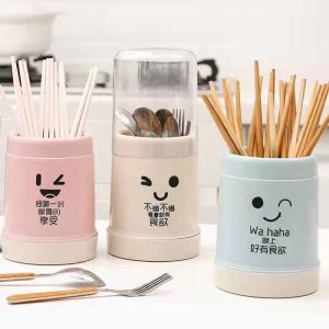 COD Dustproof Chopstick Holder Cylinder Detachable Cage Flatware Rack Spoon Fork Drying Home Kitchen Tools
