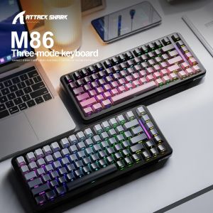 ATTACK SHARK M86-Wireless Mechanical Keyboard | Tri-Mode Hot-Swap 82-Key Compact 4000mAh Battery & RGB Lighting Gaming Ready