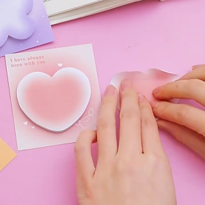 Pharaoh🍓Kertas catatan tempel warna gradien gaya Ins dengan pesan bintang lima untuk perlengkapan kantor COD