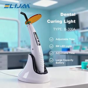 ELIJAH 5W High Power Dental LED Curing Light 1200mw/cm² Photopolymerizer 360° Rotating Lamp LED.B Type Resin Dental Light Tools