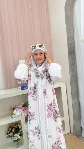 DRESS ANAK LIANA - Gamis Ceruty Mix Furing Premium Kancing aktif dan Wudhu Friendly