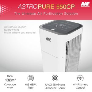 AAF AstroPure 550CP Smart HEPA Air Purifier with Wi-Fi control + 1 HEPA Filter Replacement