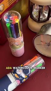 Aimilo Spidol Warna Warni 1 Set Hexagonal Watercolor Marker Pen 12/24 Warna