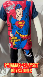 BAJU TIDUR BUDAK LELAKI DAN PEREMPUAN PLAYSET BUDAK LELAKI DAN PEREMPUAN SIZE 2-8 100% COTTON BAJU SIANG BUDAK A-Z