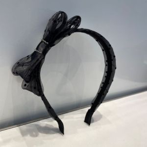 Sweet Polka Dot Hairband with Butterfly Knot Diamond Embedded Suitable for round Face Korean Style Girls Hair Accessories