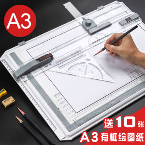 Portable Plastic Drafting Table A2A3 with Scale for Civil Engineering Architects Hand Drawing Tool Kit Multi Functional Drafting Tools