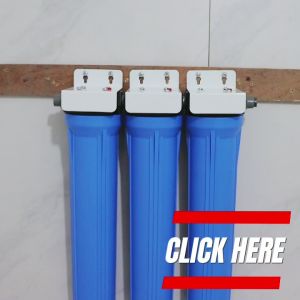 3 Stages Blue Housing Water Filtration 20" Slim Type Disposable Deepwell Standard Wholehouse Filtration NO Fittings