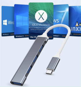 HUB USB 3.0 ขยายพอร์ต Type-C 4 พอร์ต OTG สำหรับแล็ปท็อป Adapter สำหรับ PC แล็ปท็อปอุปกรณ์เสริมคอมพิวเตอร์