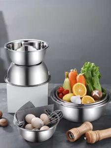 Stainless Mixing Bowls Salad Bowls Nesting Metal Prep Bowls Cooking Baking Marinating Serving Bowls Food Grade