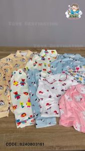 ✅พร้อมส่งในไทย✅ชุดนอนเด็ก เสื้อแขนยาว กางเกงขายาว กระดุมหน้า B240803181