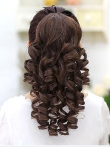 Retro Small Curls Wig Womens Middle Long Curls Tail Wig Plait Internet Famous Tie Long Curls Wig Tail Braid High Temperature Silk