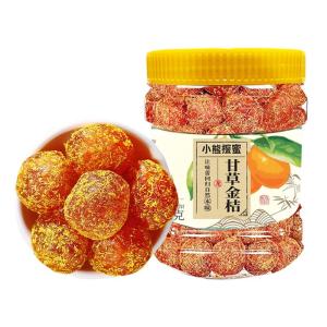 Canned Licorice Marmalade Snowflake Rock Sugar Golden Orange Dried Fruit Leisure Snack Throat Soothing Treats Chinese Specialty