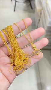 Kalung set emas asli kadar 70 16k variasi liontin polo holo meteor polos