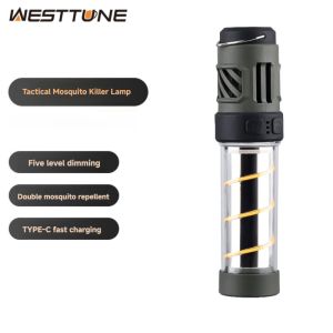 WESTTUNE Outdoor Camping Tactical Mosquito Lamp Killer Rechargeable Mosquito Repeller with Camping Lighting USB Mosquito Lamp